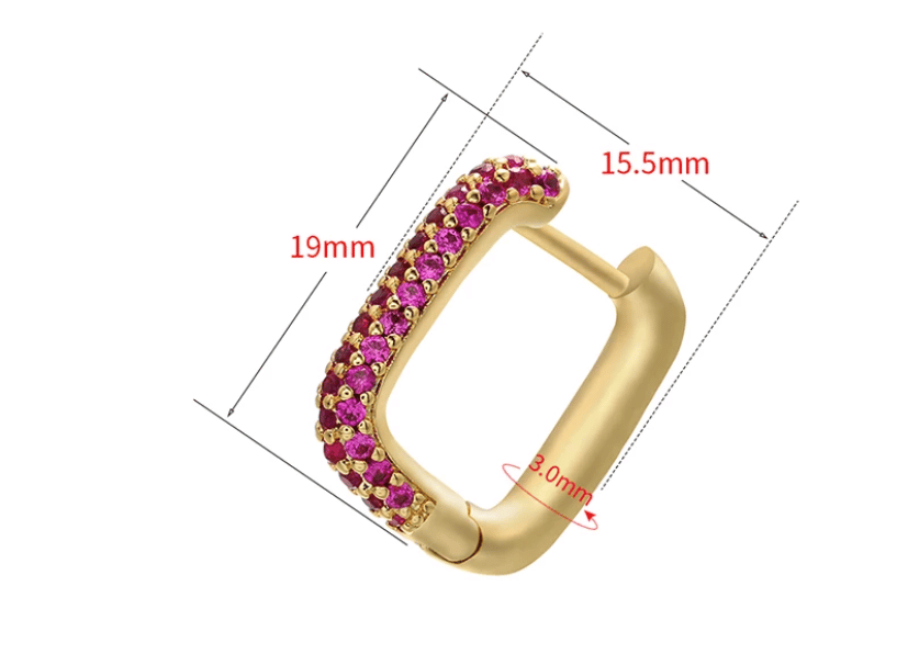 Boucle d'oreille Femme Diana en Or Rubis