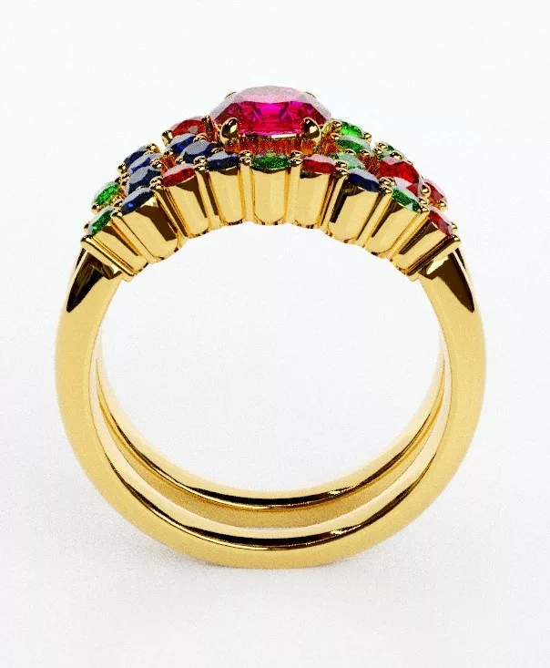 Duo de bagues pierres précieuses Augustine