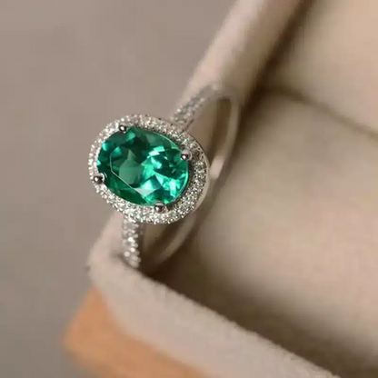 Bague Romy or blanc 18kt Aigue marine et diamants style vintage