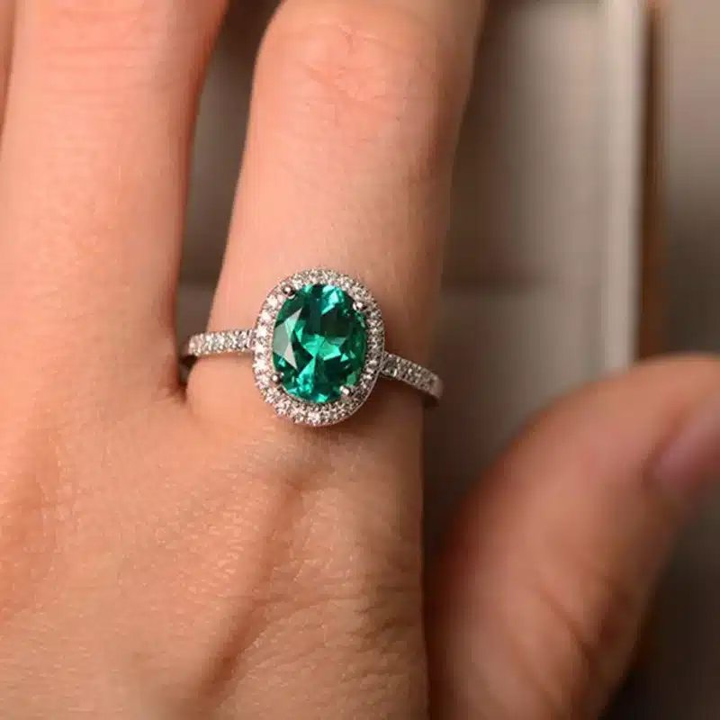 Bague Romy or blanc 18kt Améthyste et diamants style vintage