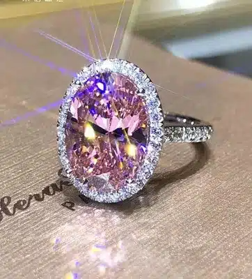 Bague Romy or blanc 18kt Améthyste et diamants style vintage