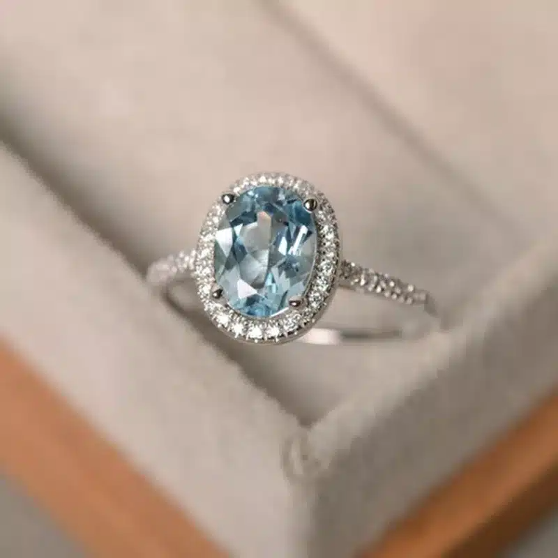 Bague Romy or blanc 18kt Améthyste et diamants style vintage