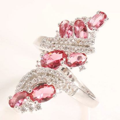 Bague Juliette or blanc 18kt Saphir et diamants style vintage