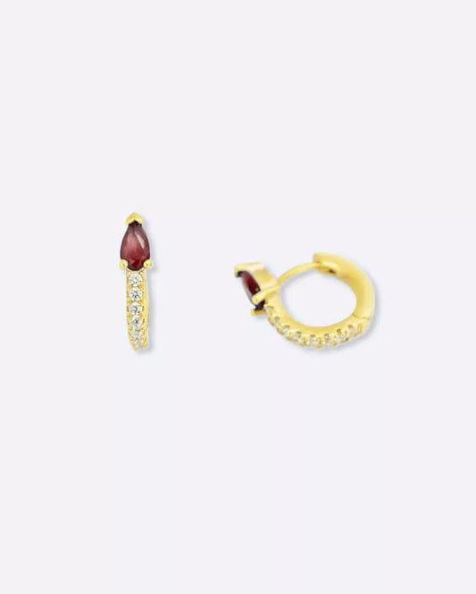 Boucle d'oreilles diamant Elisa Rubis Or Jaune