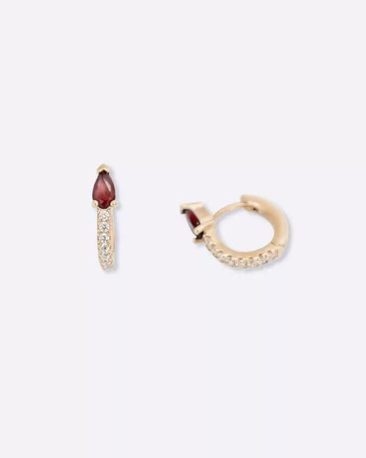 Boucle d'oreilles diamant Elisa Rubis Or Rose