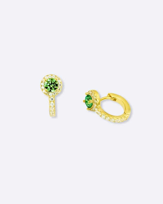 Boucle d'oreilles diamant Charlotte émeraude Or Jaune