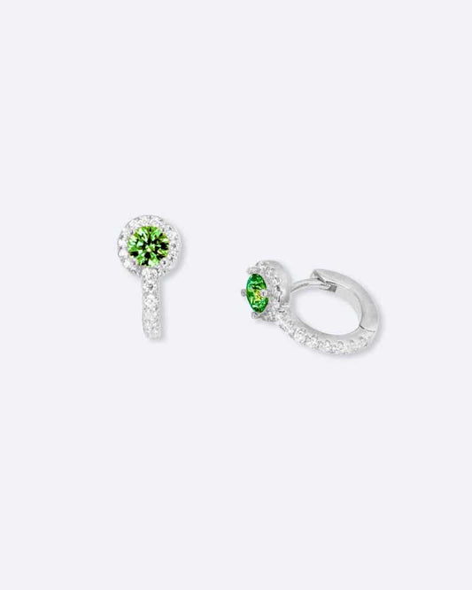 Boucle d'oreilles diamant Charlotte émeraude Or Blanc