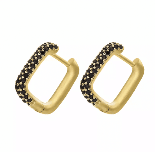 Boucle d'oreille Femme Diana en Or et diamant noir