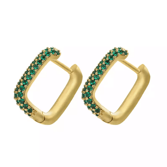 Boucle d'oreille Femme Diana en Or émeraude