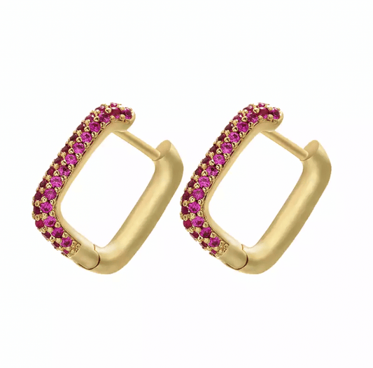 Boucle d'oreille Femme Diana en Or Rubis