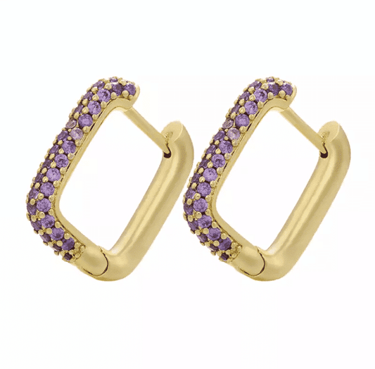 Boucle d'oreille Femme Diana en Or et Améthyste