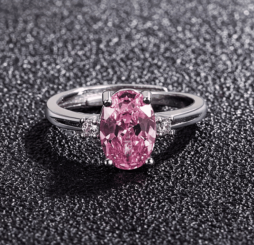 Bague Mya en Or 18kt tourmaline rose et diamants