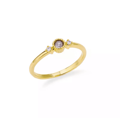 Solitaire Diana en Or 18kt améthyste et diamants