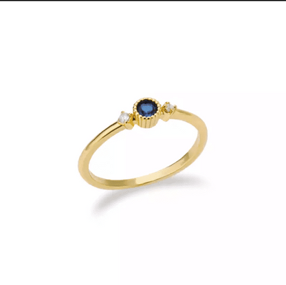 Solitaire Diana en Or 18kt saphir et diamants