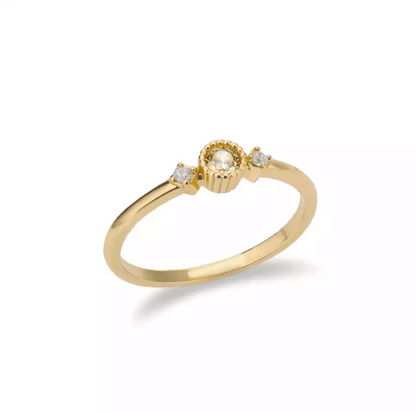 Solitaire Diana en Or 18kt péridot et diamants