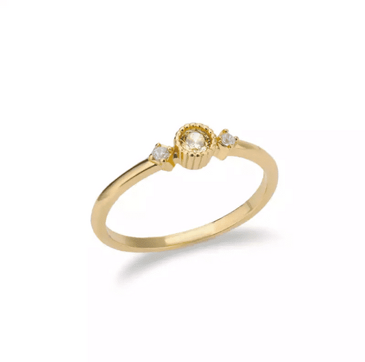Solitaire Diana en Or 18kt péridot et diamants