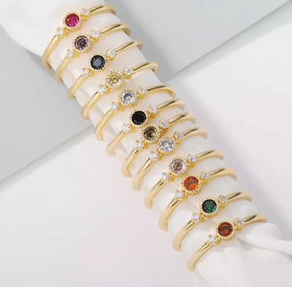 Solitaire Diana en Or 18kt améthyste et diamants