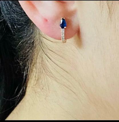 Boucle d'oreilles diamant Saphir Elisa