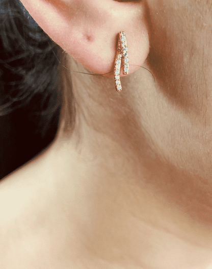 Boucle d'oreilles diamant Valentine Or Rose
