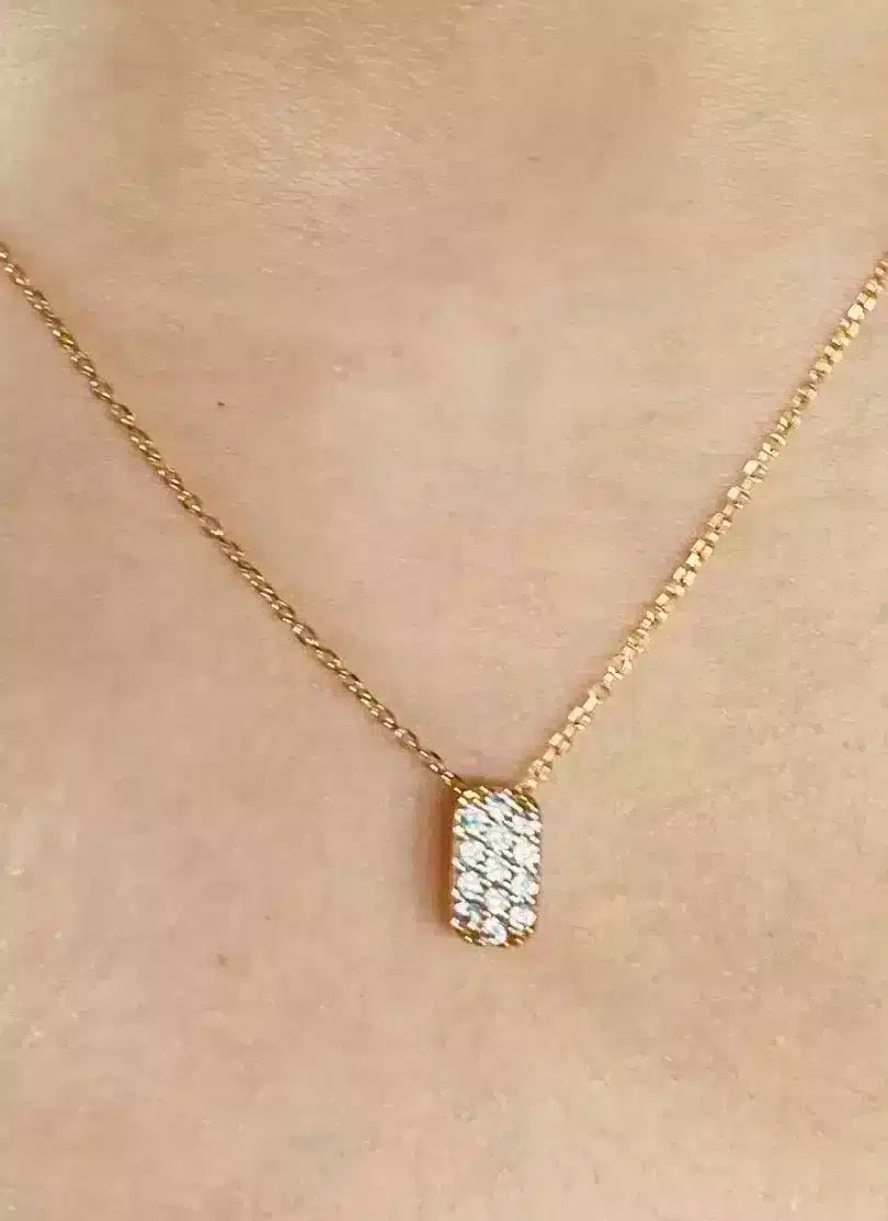 Collier pendentif diamant Garance Or Blanc