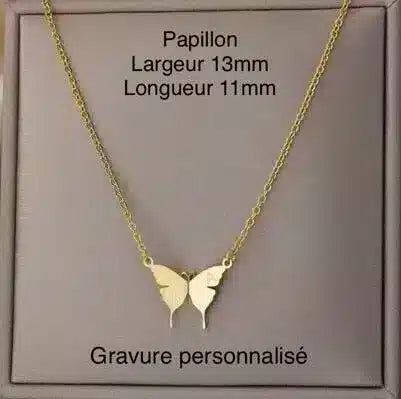 Collier papillon personnalisable